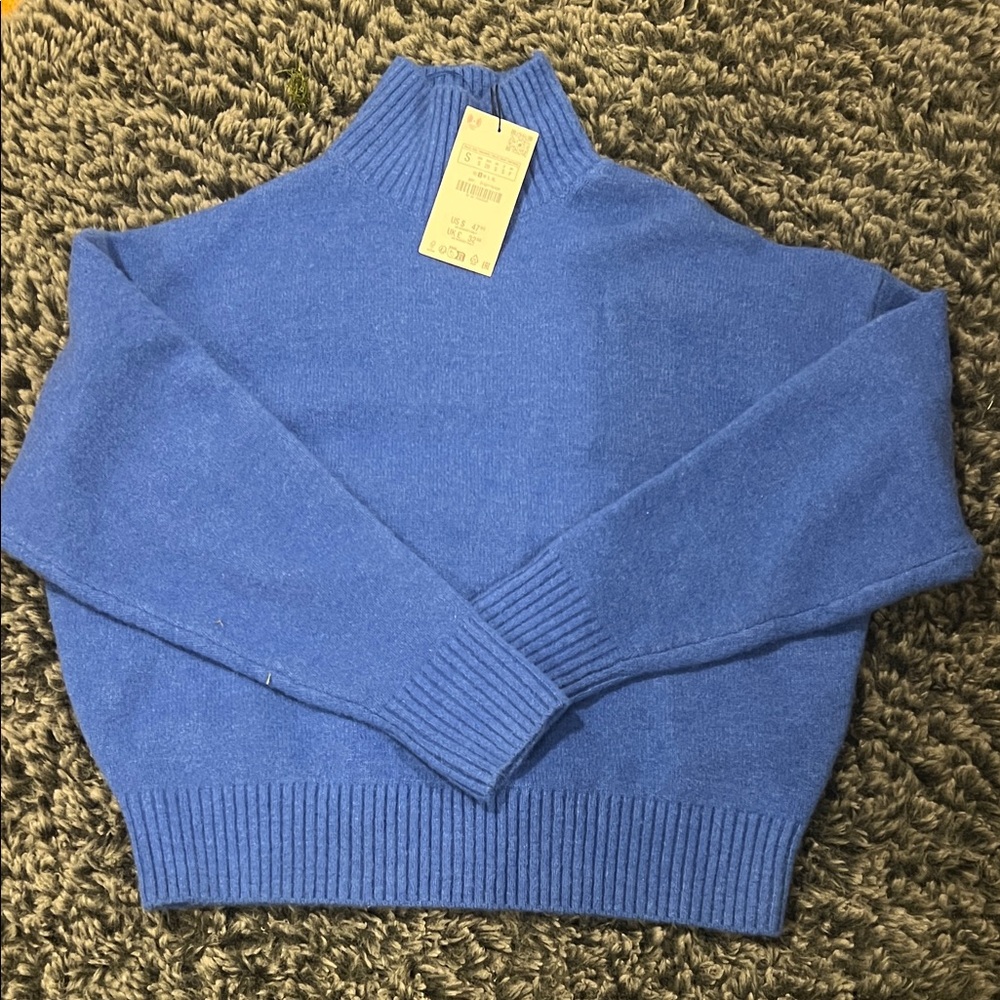 Zara Cowl Neck Sweater in Rich Blue